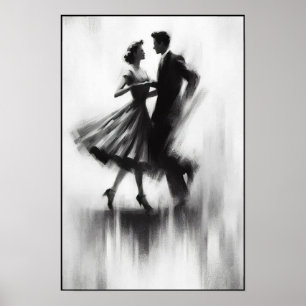 Póster Elegante Abstracto De Baile De Swing