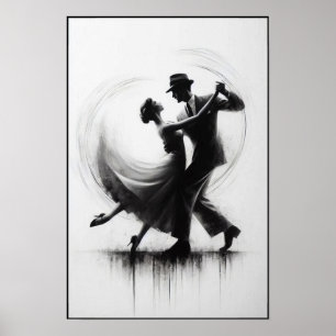 Póster Elegante Abstracto De Baile De Swing