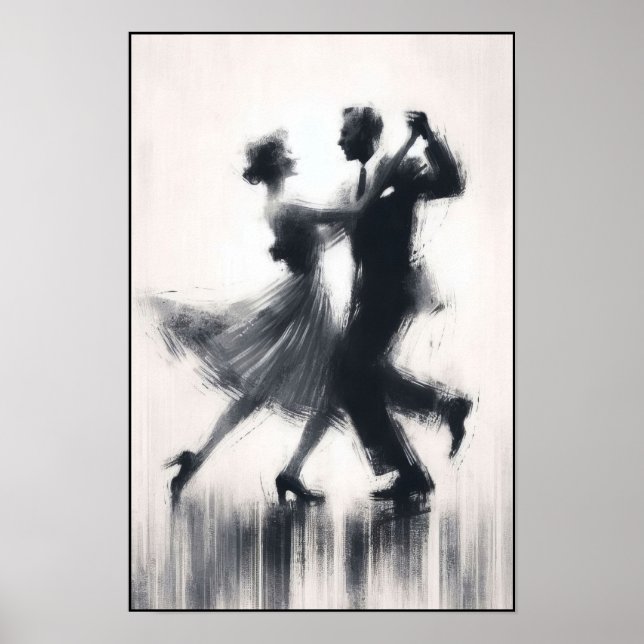 Póster Elegante Abstracto De Baile De Swing (Frente)