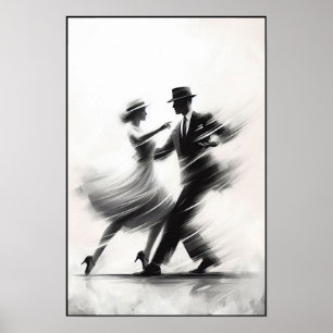 Póster Elegante Abstracto De Baile De Swing
