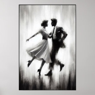 Póster Elegante Abstracto De Baile De Swing