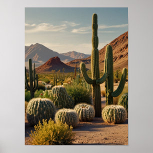 Póster Elegante acuarela CACTUS