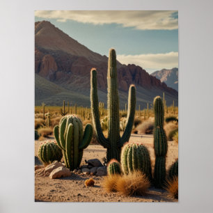 Póster Elegante acuarela CACTUS