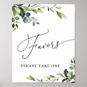Póster Elegante acuarela Eucalyptus favorece el Rótulo Bo