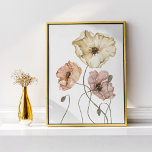 Póster Elegante acuarela floral Poppies islandeses<br><div class="desc">Sumérjase en la belleza etérea de Islandia con nuestra cautivadora acuarela con la huella de poster de arte de la pared botánica de amapola. Descubra una fusión caprichosa de vibraciones boho y detalles delicados. Nuestro diseño captura la belleza de la naturaleza con una suave paleta de colores naturales con una...</div>