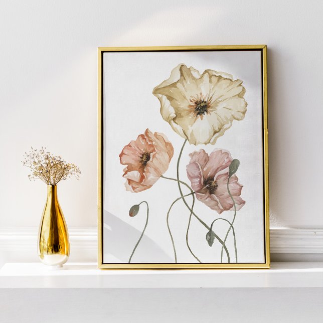 Póster Elegante acuarela floral Poppies islandeses (Subido por el creador)