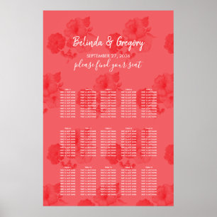 Póster Elegante acuarela Hibiscus Boda