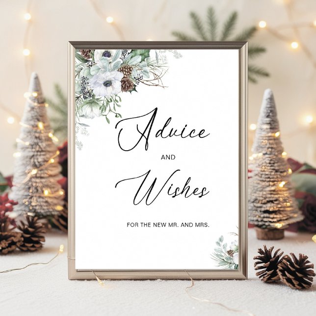 Póster Elegante acuarela invierno Anemones flor novia (Subido por el creador)