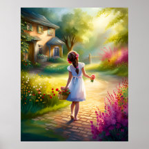 Elegante acuarela Jardín de Dreams AI Pintura