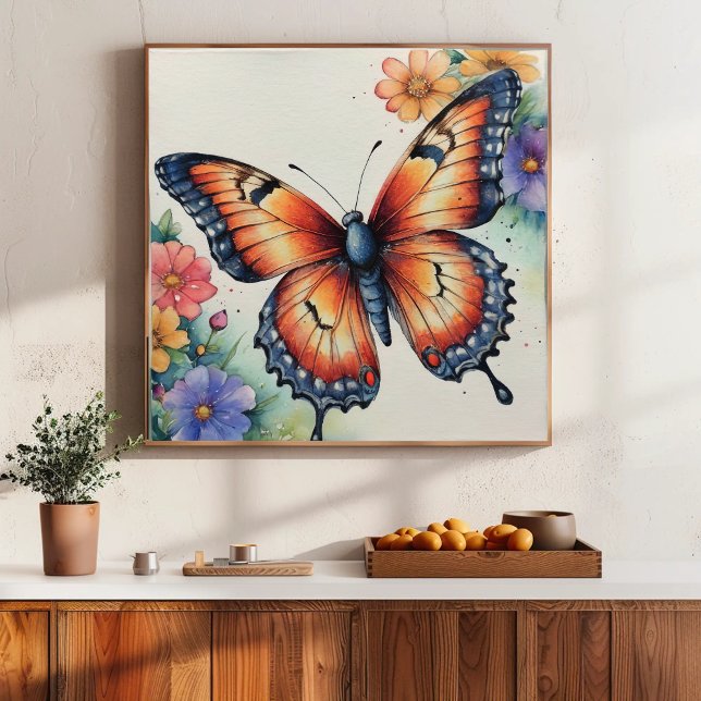 Póster Elegante acuarela Mariposas Naturaleza inspirada (Subido por el creador)