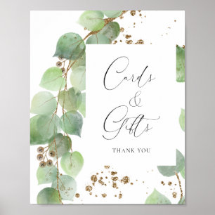 Póster Elegante acuarela Vegetación Tarjetas de matrimoni