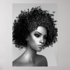 Póster Elegante afro-pelo