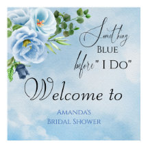 Elegante Algo Azul Ducha De Novias Bienvenidos