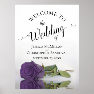 Póster Elegante Amethyst Rosa Moda Boda Bienvenida