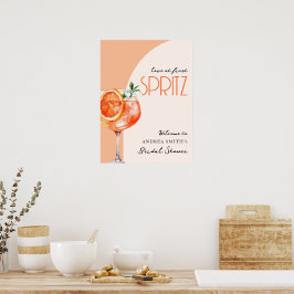 Póster Elegante amor en la primera ducha de novia Spritz