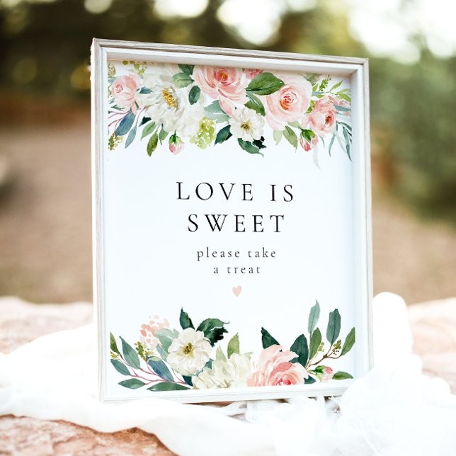 Póster Elegante amor floral rosado es Rótulo de postre du (Subido por el creador)