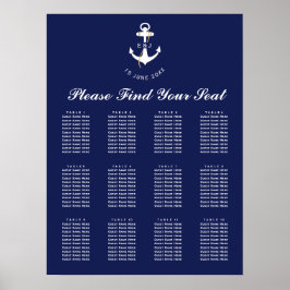 Póster Elegante Anclaje Náutico Boda