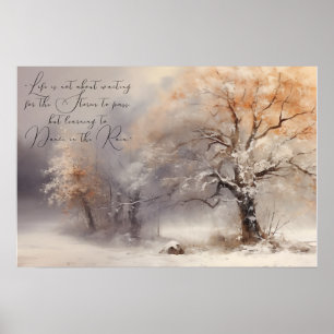 Póster Elegante árbol de acuarela naturaleza