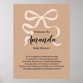 Póster Elegante arco de coqueta Bienvenido Baby Shower