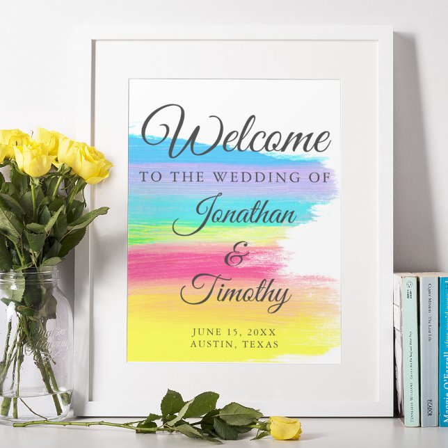 Póster Elegante arco iris moderno LGBT Bienvenidos a nues (Subido por el creador)