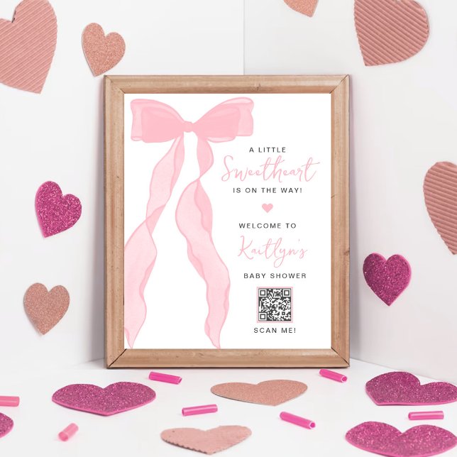 Póster Elegante Arco Rosa Corazón Dulce Fiesta de Bebé (Subido por el creador)