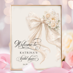 Póster Elegante Arco y Bienvenida a la Fiesta de Despedid