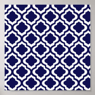 Póster Elegante Armada Marroquí Trellis Quatrefoil Clover