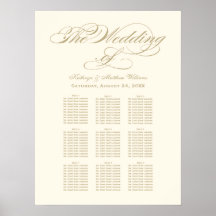 Elegante Asiento de Boda en Marfil con Caligrafía 