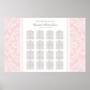 Póster Elegante asiento de matrimonio en Damasco rosa y G