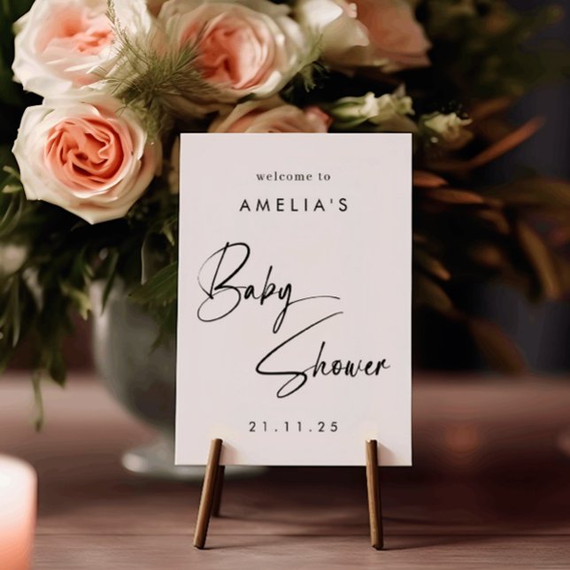 Póster Elegante Baby Shower de bienvenida Minimalista mod (Subido por el creador)