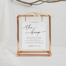 Póster Elegante Baby Shower Un Mensaje Del Rótulo Bump