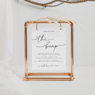 Póster Elegante Baby Shower Un Mensaje Del Rótulo Bump