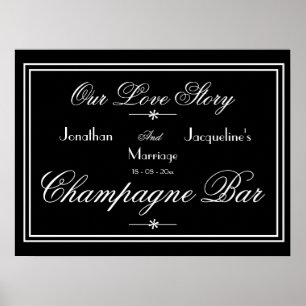 Póster Elegante Bar al aire libre Bar Champagne Bar Rótul