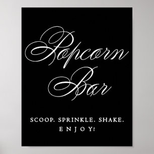 Póster Elegante bar de palomitas caligrafía blanca   Tabl