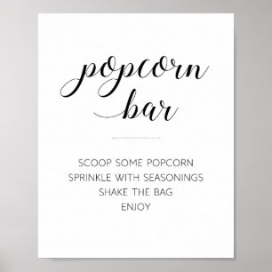 Póster Elegante bar de palomitas Rótulo Boda bufé