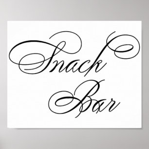 Póster Elegante barra de aperitivos guión negro Tabla h