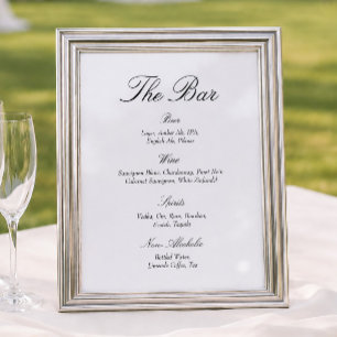 Póster Elegante barra de boda en blanco y negro de dinero