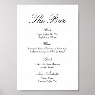Póster Elegante barra de boda en blanco y negro de dinero