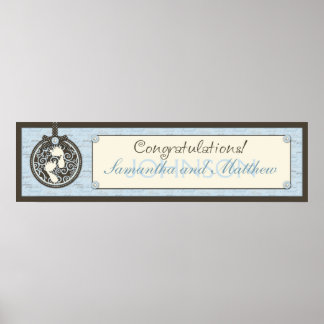 Póster Elegante bebé estrenos Baby Shower Banner Boy