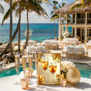 Póster Elegante bebidas Trópicas Tropicales Doradas Elega