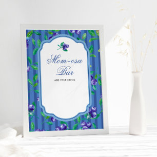 Póster Elegante Berry Sweet Blueberries Momosa Bar