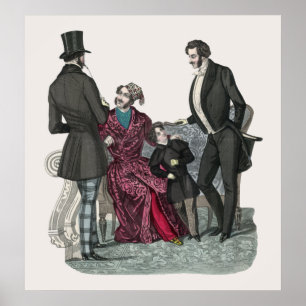 Póster Elegante Biedermeier Gentlemen Poster