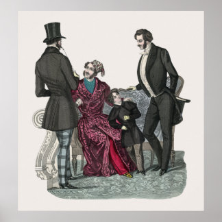 Póster Elegante Biedermeier Gentlemen Poster