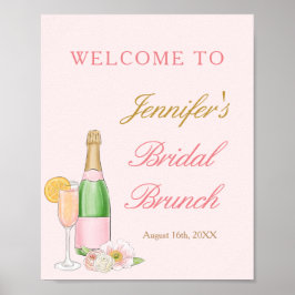 Póster Elegante Bienvenida a Brunch y Burbujas de Brunch 