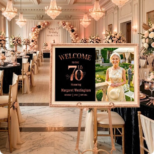 Póster Elegante Bienvenida a la Fiesta de Cumpleaños 70 e