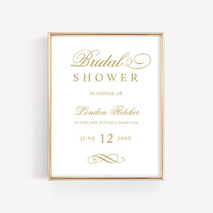 Póster Elegante Bienvenida a la Fiesta de Regalos de Boda