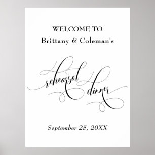 Póster Elegante bienvenida a la tarjeta de la cena de ens