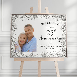 Póster Elegante Bienvenida al 25º Aniversario de Bodas de