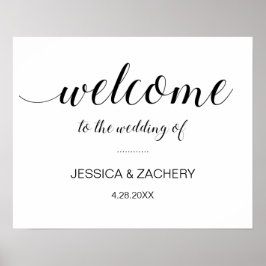 Póster Elegante Bienvenida Al Boda De