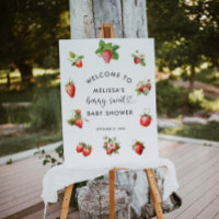 Elegante bienvenida Baby Shower de fresa Berry Swe